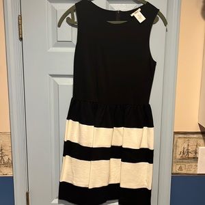 Black and white striped dress